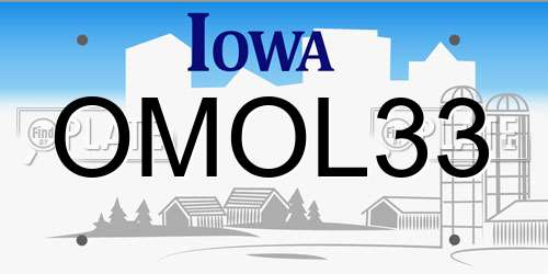 OMOL33 Iowa License Plate
