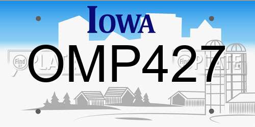 OMP427 Iowa License Plate