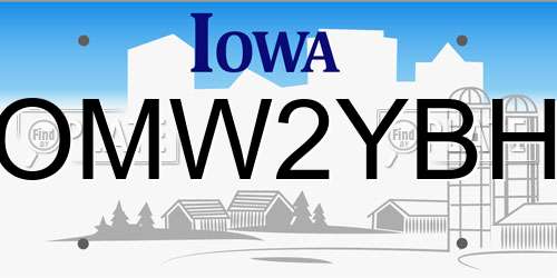 OMW2YBH Iowa License Plate