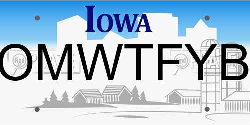 OMWTFYB Iowa License Plate