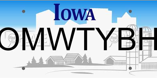 OMWTYBH Iowa License Plate