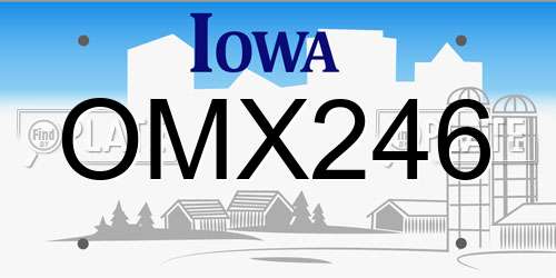 OMX246 Iowa License Plate