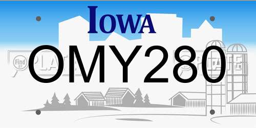 OMY280 Iowa License Plate