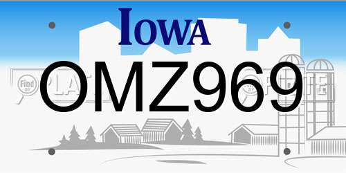OMZ969 Iowa License Plate
