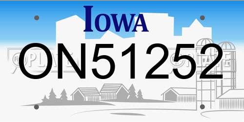 ON51252 Iowa License Plate