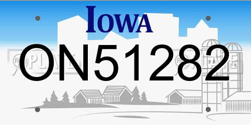 ON51282 Iowa License Plate