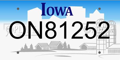 ON81252 Iowa License Plate