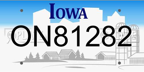 ON81282 Iowa License Plate