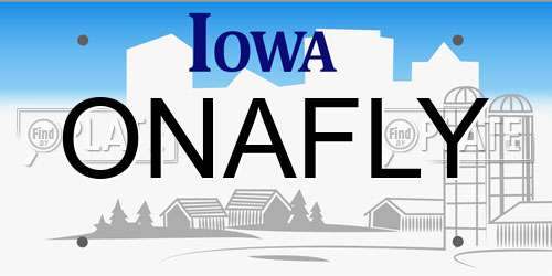 ONAFLY Iowa License Plate