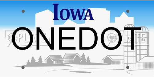 ONEDOT Iowa License Plate