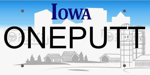 ONEPUTT Iowa License Plate