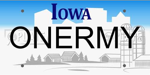 ONERMY Iowa License Plate