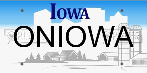 ONIOWA Iowa License Plate