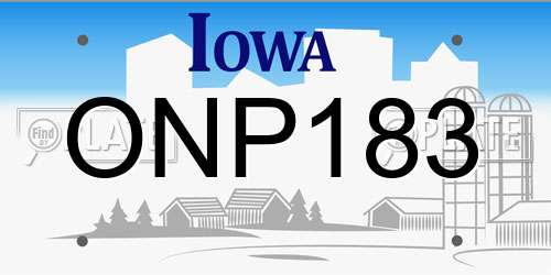 ONP183 Iowa License Plate