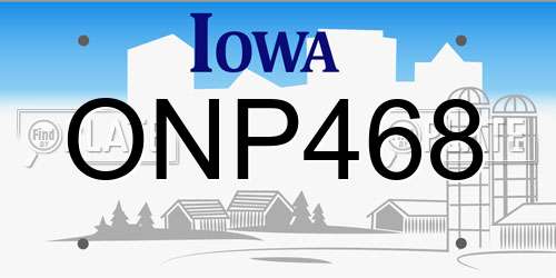 ONP468 Iowa License Plate