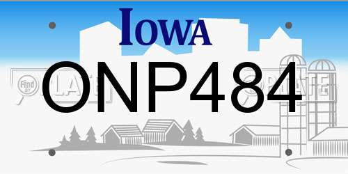 ONP484 Iowa License Plate