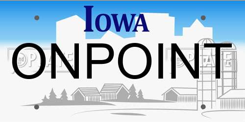 ONPOINT Iowa License Plate