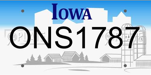 ONS1787 Iowa License Plate