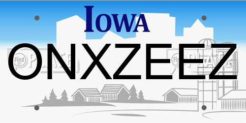 ONXZEEZ Iowa License Plate