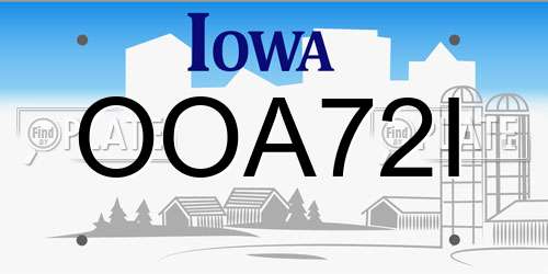 OOA72I Iowa License Plate