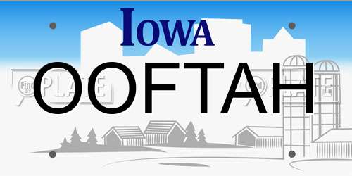 OOFTAH Iowa License Plate