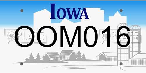 OOM016 Iowa License Plate