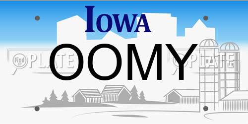 OOMY Iowa License Plate