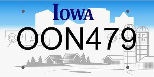 OON479 Iowa License Plate