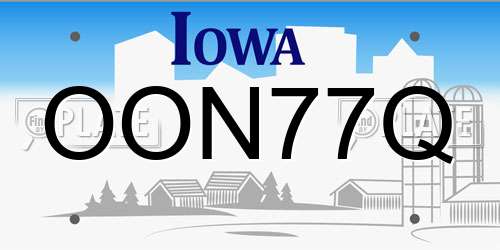 OON77Q Iowa License Plate