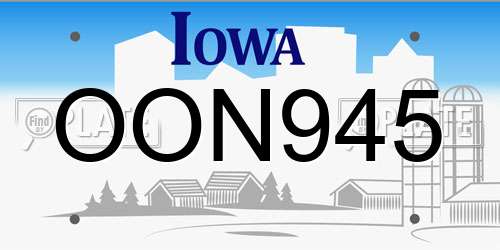 OON945 Iowa License Plate