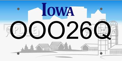 OOO26Q Iowa License Plate