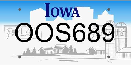 OOS689 Iowa License Plate