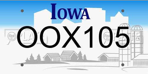 OOX105 Iowa License Plate