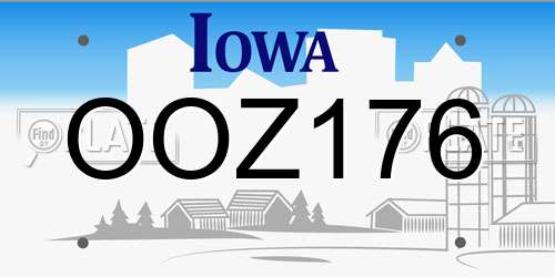 OOZ176 Iowa License Plate