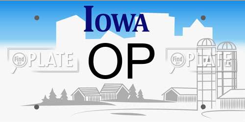 OP Iowa License Plate