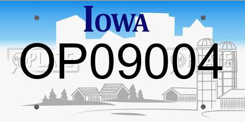 OP09004 Iowa License Plate