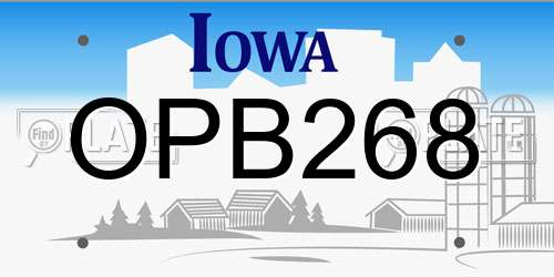 OPB268 Iowa License Plate