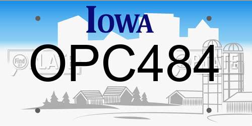 OPC484 Iowa License Plate