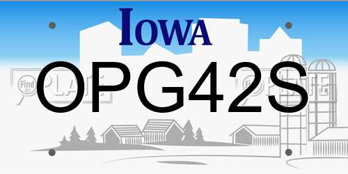 OPG42S Iowa License Plate