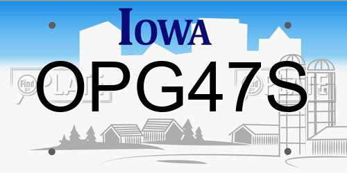 OPG47S Iowa License Plate