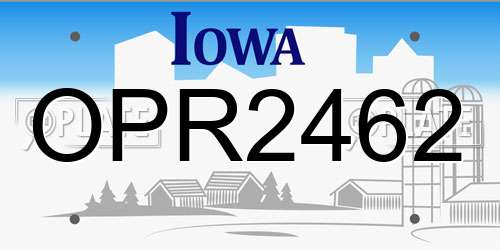 OPR2462 Iowa License Plate