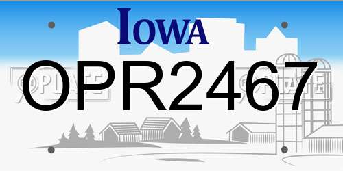 OPR2467 Iowa License Plate