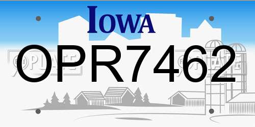 OPR7462 Iowa License Plate