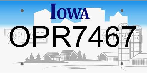 OPR7467 Iowa License Plate