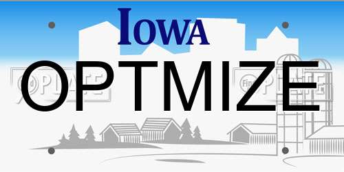 OPTMIZE Iowa License Plate