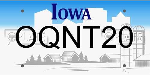 OQNT20 Iowa License Plate