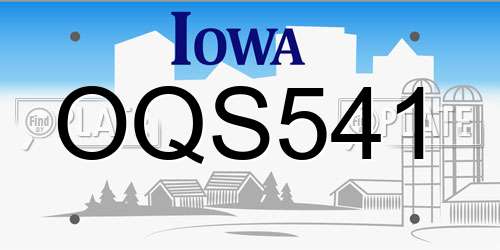 OQS541 Iowa License Plate