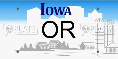 OR Iowa License Plate