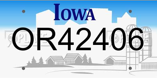 OR42406 Iowa License Plate