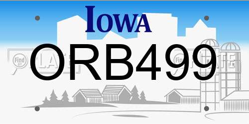 ORB499 Iowa License Plate